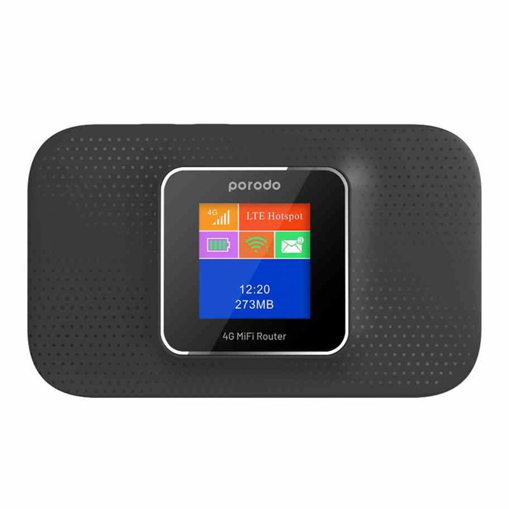 Porodo 4G LTE 3G High Speed Portable Router Black PD-PRT4GR