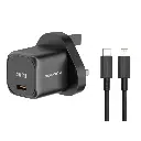 PD-FWCH027-BK-C PORODO GAN USB-C POWER DELIVERY WALL CHARGER 1.2M USB- C CABLE INCLUDED 20W