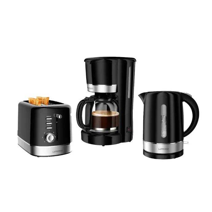 LePresso Breakfast Set 2 Slice Toaster, 1.7L Kettle and Drip Coffee Maker LP009 LPCFFM0009-BK