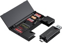 Porodo Blue 2 in 1 Card Reader with Card Holder PB-CACRH-BK