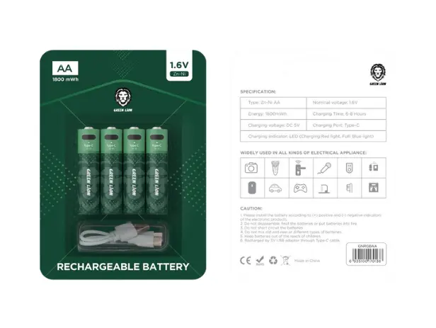 بطارية قابلة لإعادة الشحن Green Lion AA GNGBAA