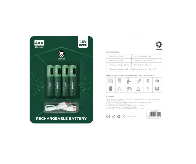Green Lion Rechargable Battery AAA GNRGBAAA