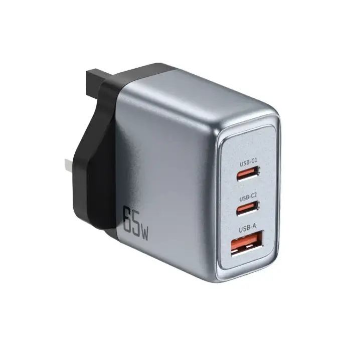 Green Lion GaN Premium UK Plug Wall Charger 65W GNGAN65WUKGY