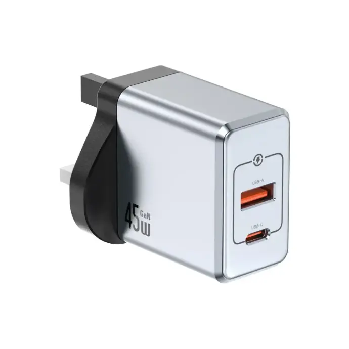 Green Lion GaN Premium UK Plug Wall Charger 45W GNGAN45WUKGY