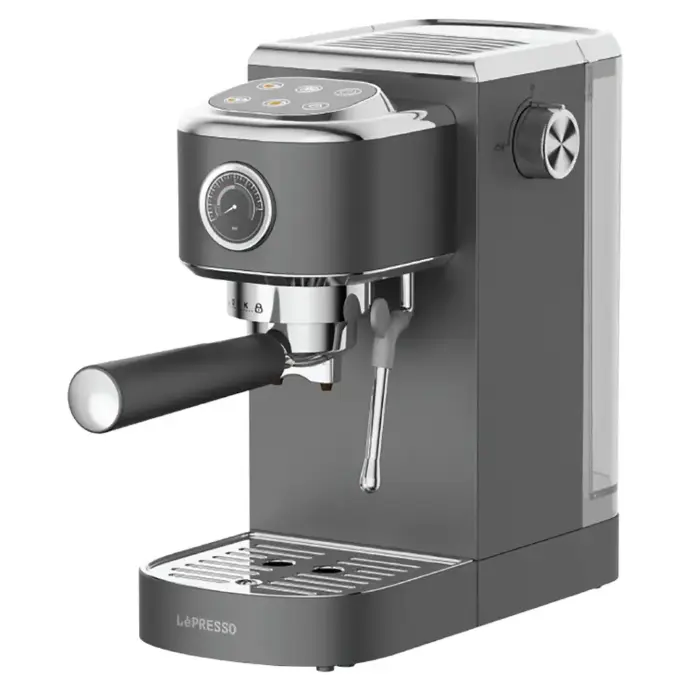 LePresso Hot & Cold Espresso Maker with Steam Wand and Pressure Gauge LPCFFTEM0072GY