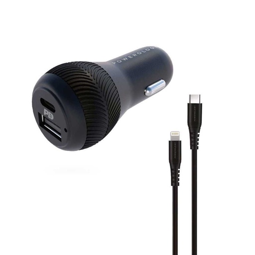 شاحن سيارة مع منفذين من باورلوجي شحن سريع 32 واط Powerolog 32W Ultra-Quick