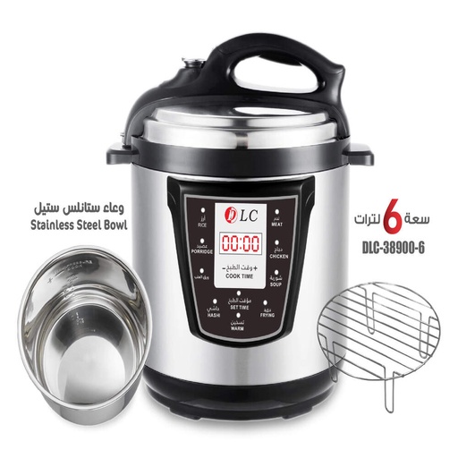 6 liter electric pressure cooker with grill rack DLC-38900-6