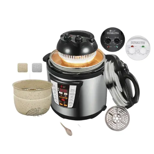 قدر ضغط كهربائي مع قلاية هوائية 2 في 1 سعة 8 لتر DLC-38931-8