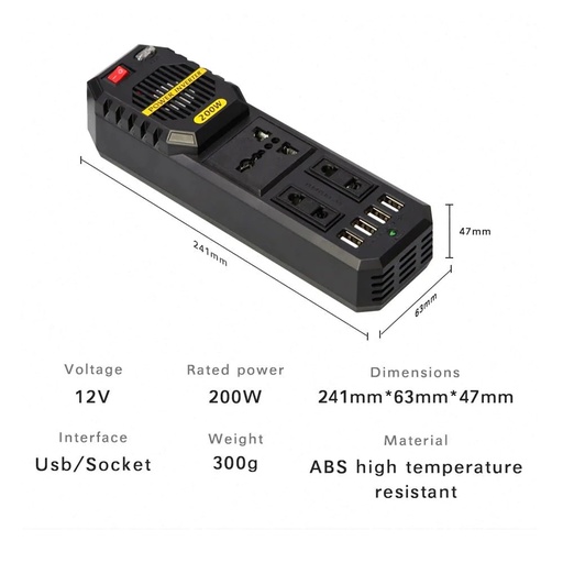 kysun power inverter crony 200w محول الطاقة للسيارة