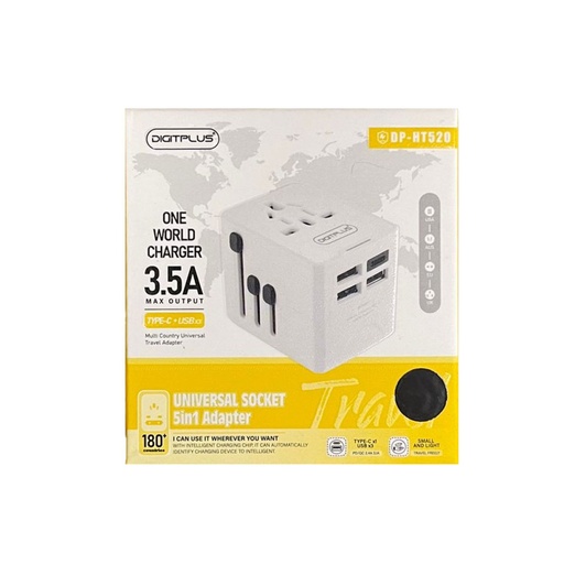 Universal Socket 5 in 1 adapter one World charger 35A DP HT520