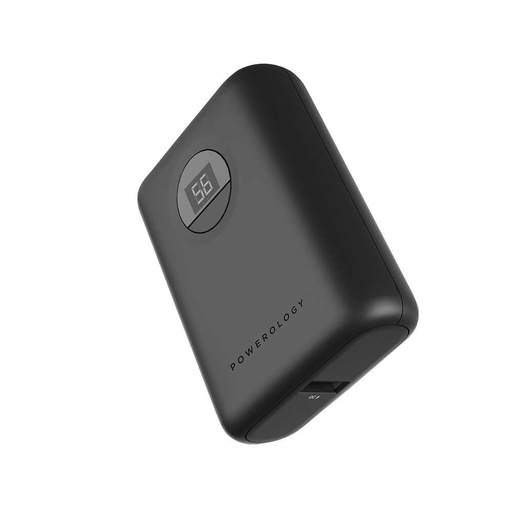 A stylish, compact power bank from Powerlogy, with a capacity of 10,000 mAh