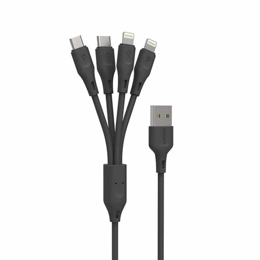 Porodo 4in1 USB cable Lightning Type C Micro 1.2m PD 41LLCM