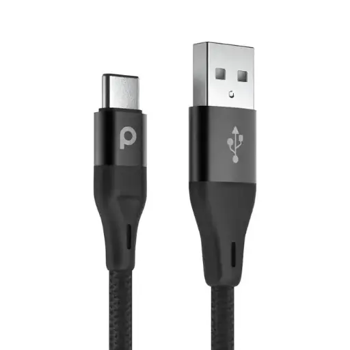 Porodo Aluminum Braided Lightning Cable 2.2m 2.4A - Black PD-AMBR12BK
