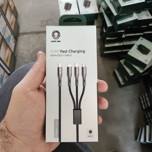 3 IN1 Fast Charging BRAIDED CABLE GN3IN1CCBK