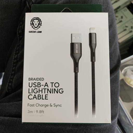 BRAIDED USB-A TO LIGHTNING CABLE GNBCIPBK3M 