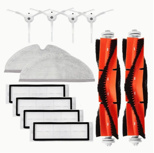 Roborock S6/S5 Max/S60/S65/S5/S50/E25/E35 Vacuum Accessory Kit - Premium Mopping Cloths, HEPA Filter, Side Brushes for Efficient Floor Care and Deep Cleaning - Compatible with Multiple Roborock Models