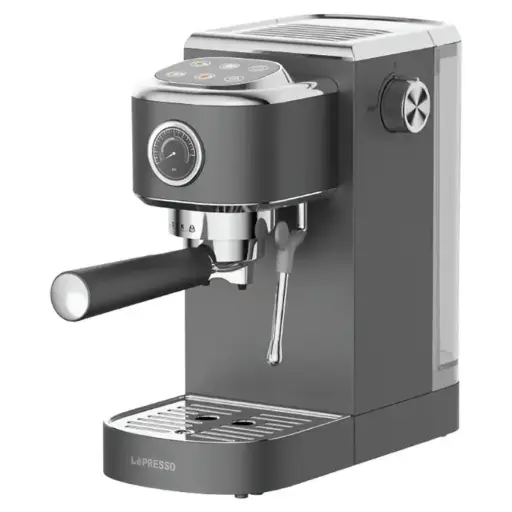 LePresso Hot & Cold Espresso Maker with Steam Wand and Pressure Gauge LPCFFTEM0072GY